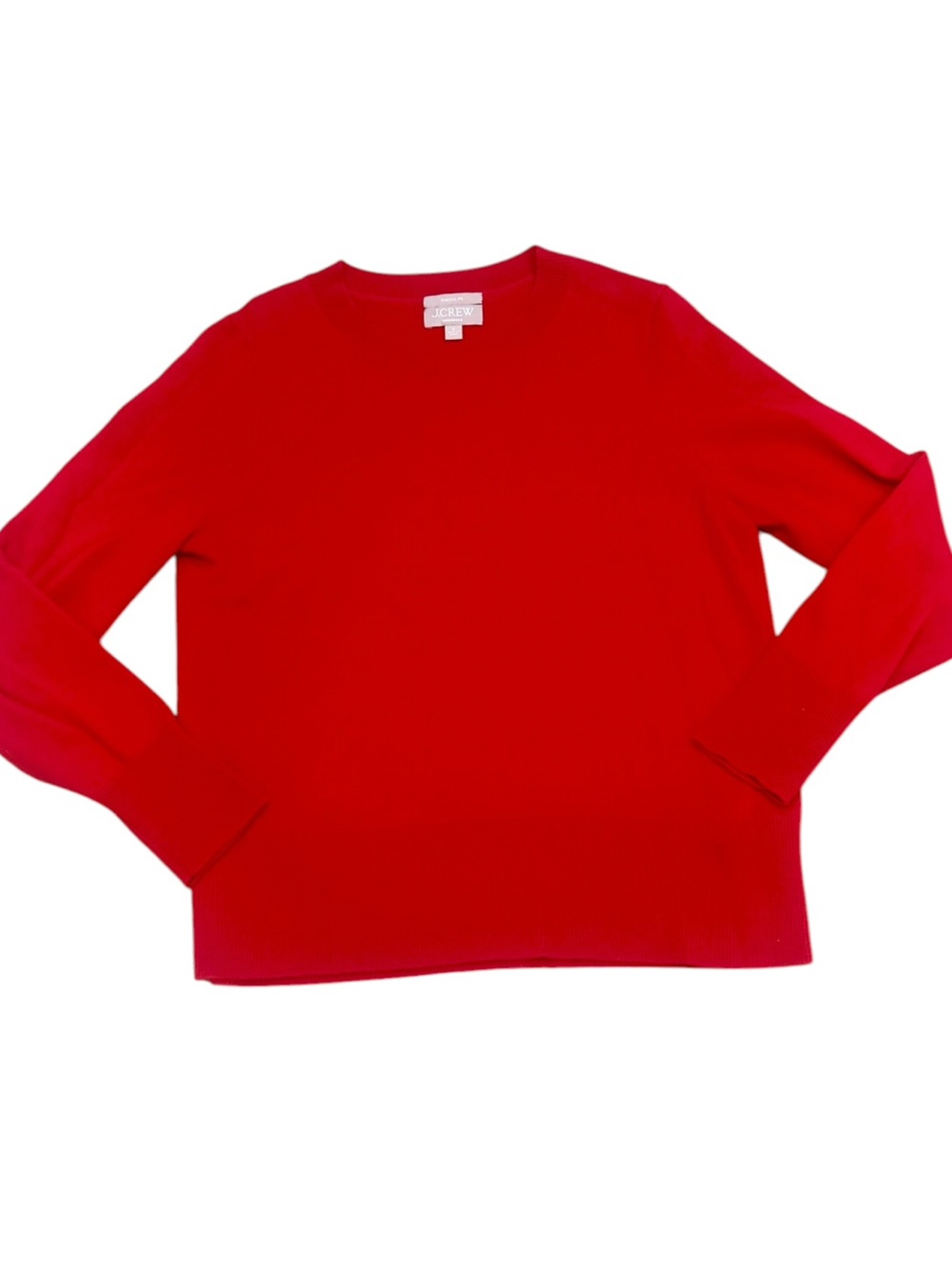 J. Crew Red Crewneck 100% cashmere classic fit lightweight Sweater size medium - Picture 2 of 8